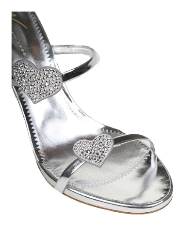 Shop Giuseppe Zanotti Design Sandal Alien Color Silver In White