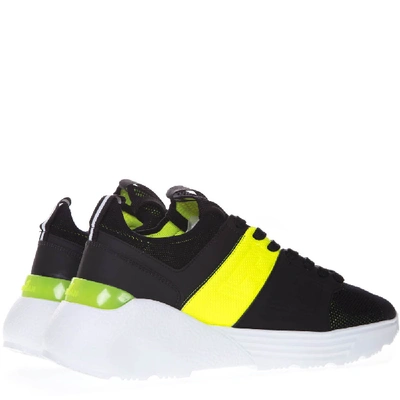 Shop Hogan Black & Yellow Mesh Sneakers