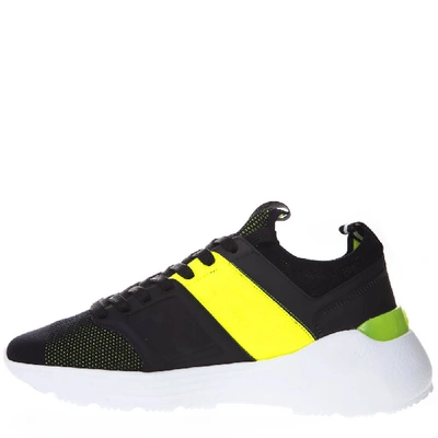 Shop Hogan Black & Yellow Mesh Sneakers