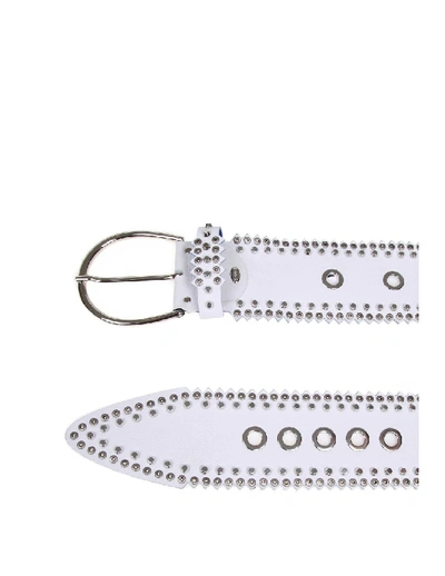 Shop Nanni Belt In White Leather