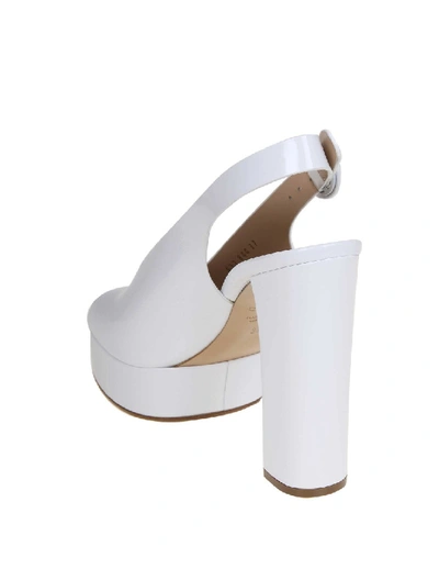 Shop Casadei White Leather Sandals Sandals