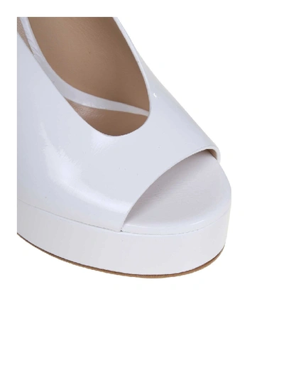 Shop Casadei White Leather Sandals Sandals