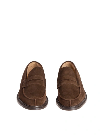 Shop Tricker's Loafers James Choco Suede In Black