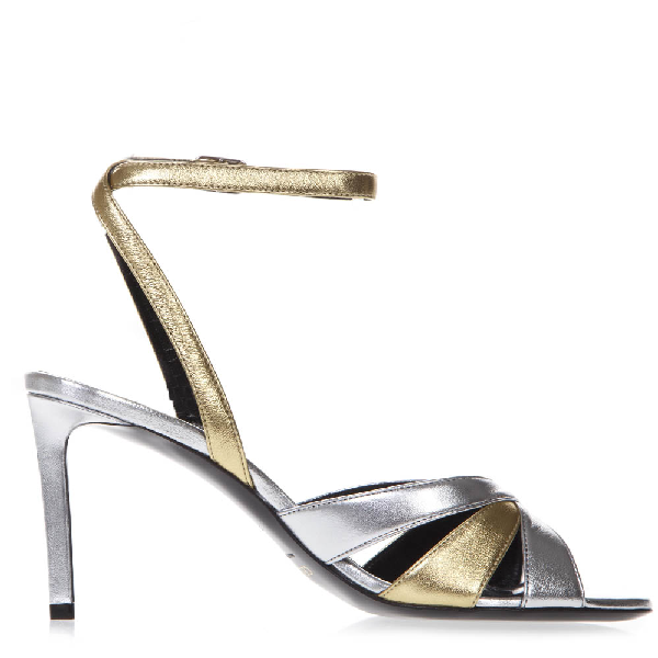gold and silver sandals