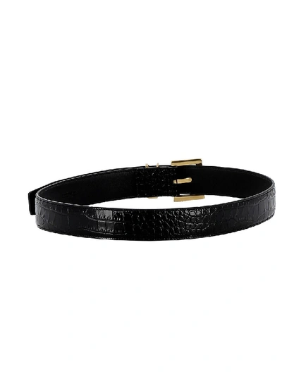 Shop Saint Laurent 558088 Dnd0j 1000 Women's Black Leather Belt