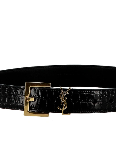 Shop Saint Laurent 558088 Dnd0j 1000 Women's Black Leather Belt