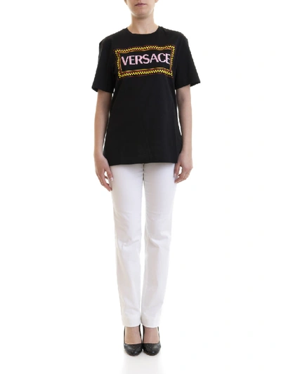 Shop Versace T-shirt With Logo In Black