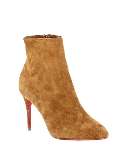 Shop Christian Louboutin Eloise Booty Sandy Suede Ankle Boots In Brown