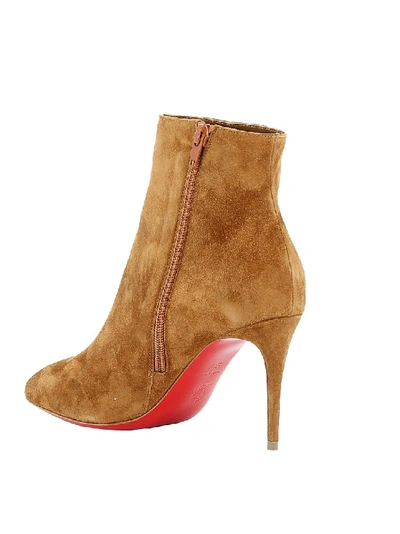 Shop Christian Louboutin Eloise Booty Sandy Suede Ankle Boots In Brown