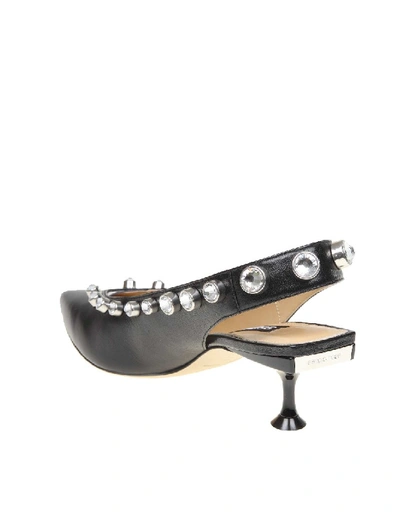 Shop Sergio Rossi Black Leather Decollete With Studs