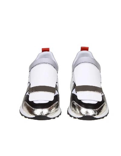 Shop Sergio Rossi Sneakers Sr1 Leather And Fabric White Color