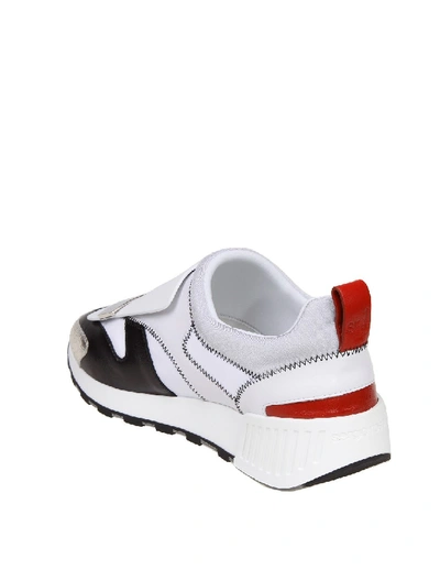 Shop Sergio Rossi Sneakers Sr1 Leather And Fabric White Color