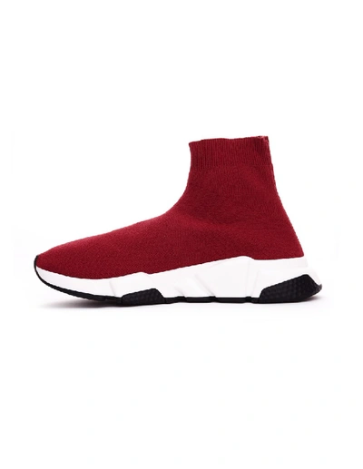 Shop Balenciaga Europe Printed Speed Trainer Sneakers In Red