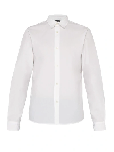 Shop Apc Classic Cotton-poplin Shirt In White