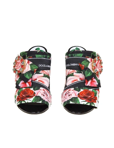 Shop Dolce & Gabbana Keira Sandal With Floral Print In Grey