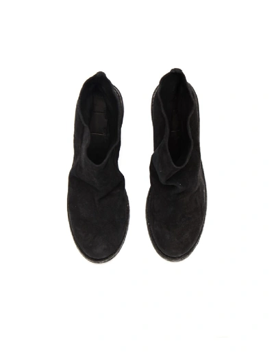 Shop Guidi Wedge Heel Suede Ankle Boots In Black