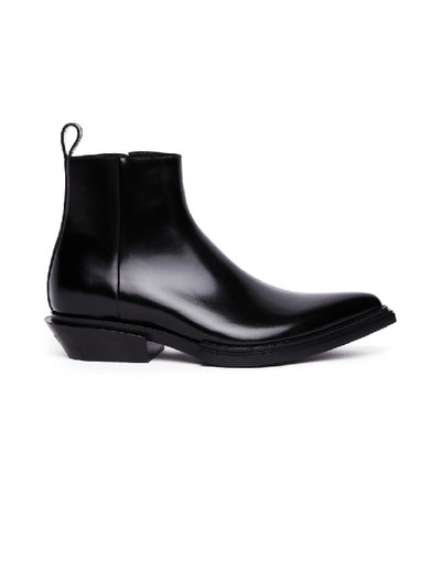 Shop Balenciaga Black Leather Boots