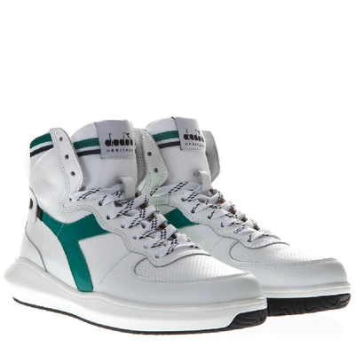 Shop Diadora Mi Basket H Mds In White Leather Sneakers
