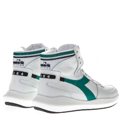 Shop Diadora Mi Basket H Mds In White Leather Sneakers
