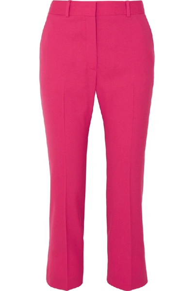 Shop Altuzarra Cropped Stretch-wool Flared Pants In Pink