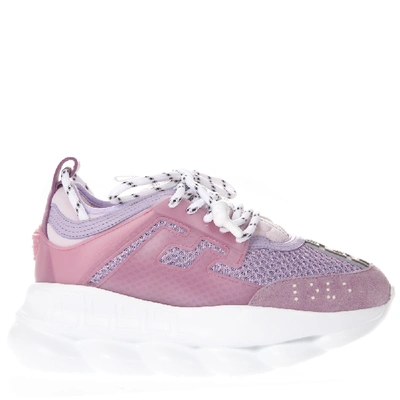 Shop Versace Pink High Sneakers