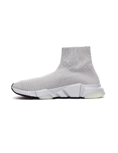Shop Balenciaga Speed Trainer Grey 'bb' Sneakers In White