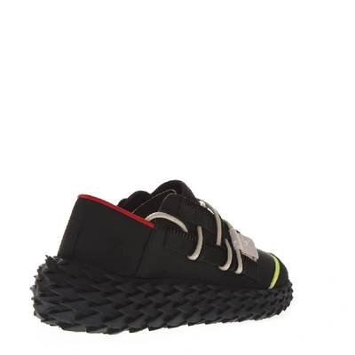 Shop Giuseppe Zanotti Urchin Rubberized Leather Sneakers In Black