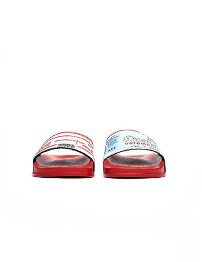 Shop Vetements Red Printed Slides