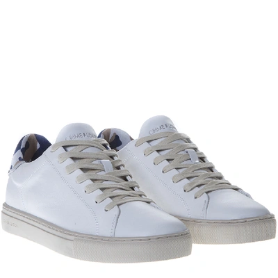 Shop Crime London Battere White Leather Sneaker In Grey