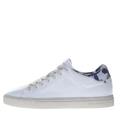 Shop Crime London Battere White Leather Sneaker In Grey