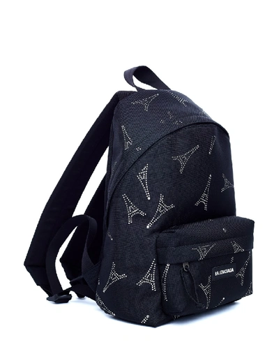 Shop Balenciaga Black Strassed Backpack