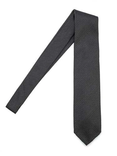 Shop Salvatore Piccolo Silk Tie In Black