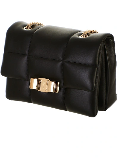 Shop Ferragamo Leather Shoulder Bag In Black