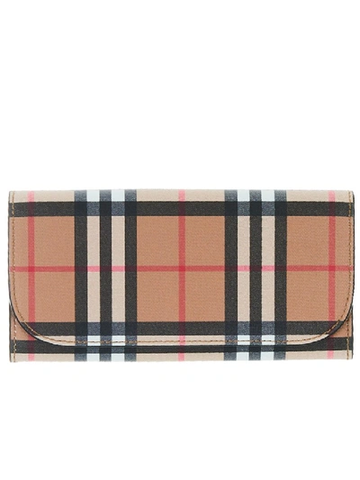 Shop Burberry Heron Printed Leather Wallet In Neutrals