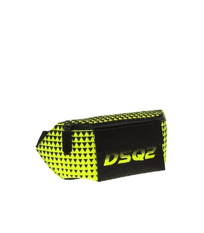 Shop Dsquared2 Black Neon Yellow Belt Bag