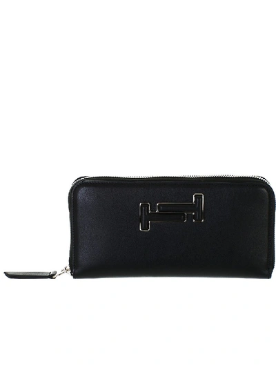 Shop Tod's Leather Wallet In Black