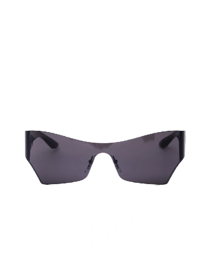 Shop Balenciaga Black Mono Cat Sunglasses In Grey