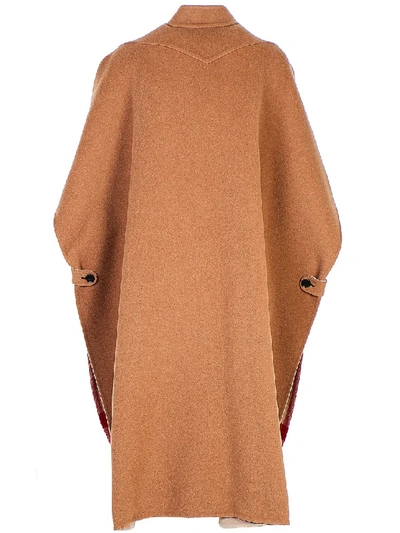Shop Burberry Wool-blend Cape In Brown