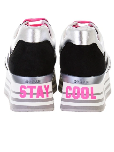 Shop Hogan Black Maxi H425 Sneakers In White