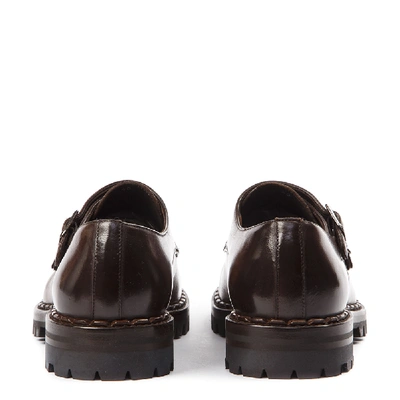Shop Eleventy Dark Brown Shiny Leather Shoes In Grey