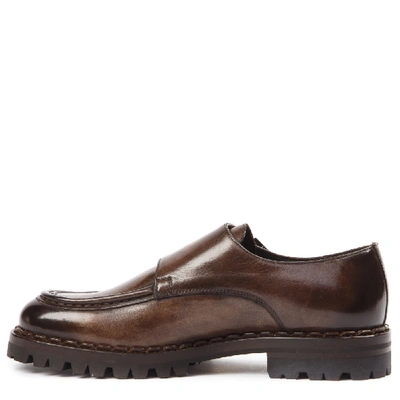 Shop Eleventy Dark Brown Shiny Leather Shoes In Grey