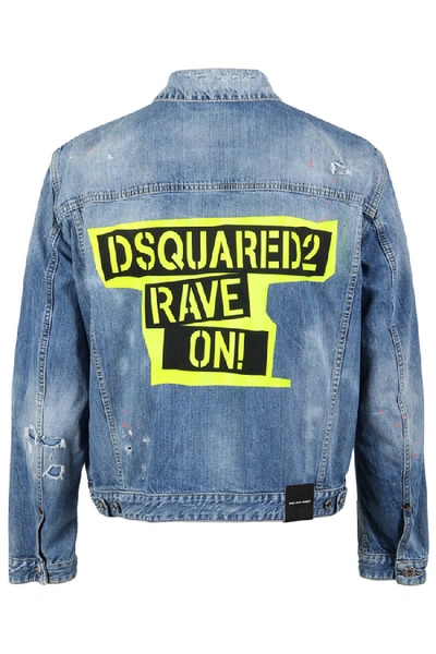 Shop Dsquared2 Rave On Denim Jacket In Blue