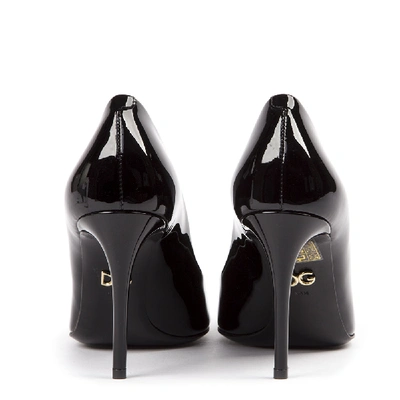 Shop Dolce & Gabbana Black Painted Leather Classic Pumps