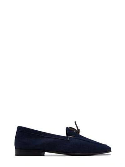 Shop Leqarant Denim Loafers In Black