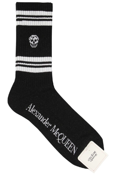 Shop Alexander Mcqueen Skull Socks In Black