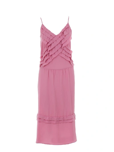 Shop N°21 Ruched Long Dress In Pink
