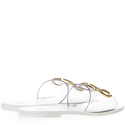 Shop Valentino White Vlogo 5 Mm Slide Sandal