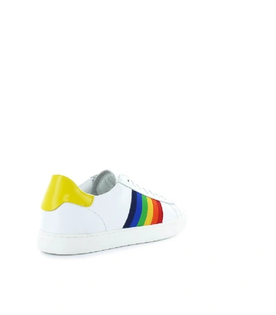 Shop Dsquared2 New Tennis White/yellow Sneaker