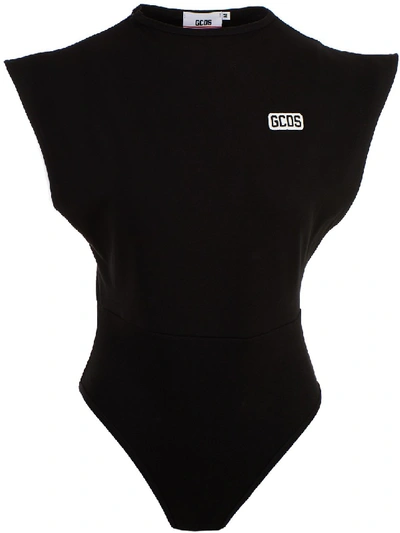 Shop Gcds Cotton Bodysuit In Black