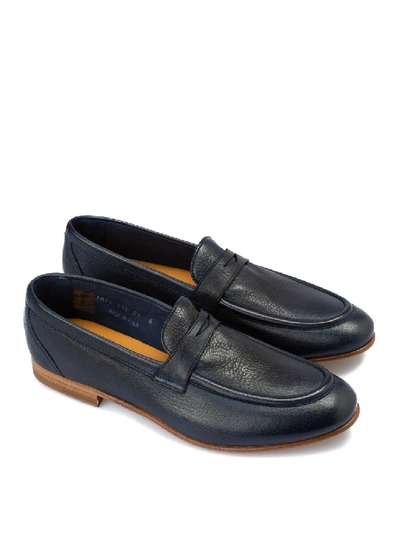 Shop Corneliani Leather Loafers In Grey